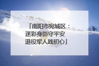 南阳市宛城区：迷彩身影守平安 退役军人践初心