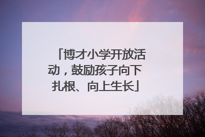 博才小学开放活动，鼓励孩子向下扎根、向上生长