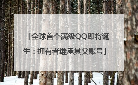 全球首个满级QQ即将诞生：拥有者继承其父账号