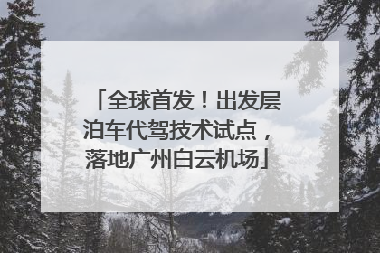 全球首发！出发层泊车代驾技术试点，落地广州白云机场
