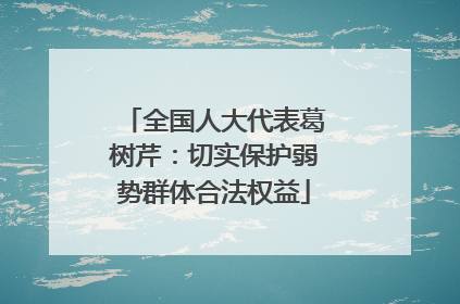 全国人大代表葛树芹：切实保护弱势群体合法权益