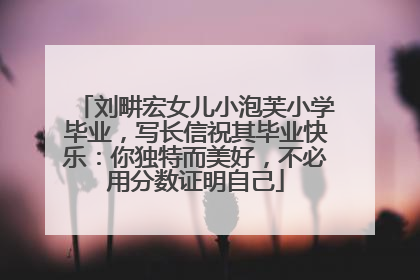 刘畊宏女儿小泡芙小学毕业，写长信祝其毕业快乐：你独特而美好，不必用分数证明自己