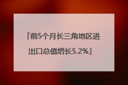 前5个月长三角地区进出口总值增长5.2%