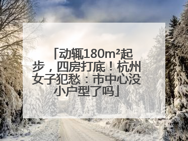 动辄180m²起步，四房打底！杭州女子犯愁：市中心没小户型了吗