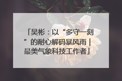 吴彬：以“多守一刻”的耐心解码暴风雨｜最美气象科技工作者