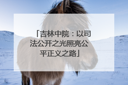 吉林中院：以司法公开之光照亮公平正义之路