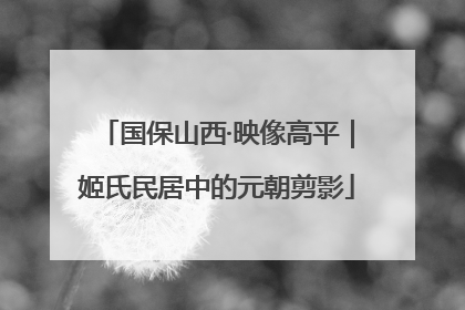国保山西·映像高平｜姬氏民居中的元朝剪影