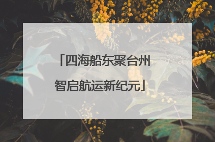 四海船东聚台州 智启航运新纪元