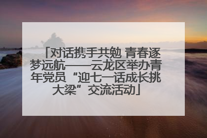 对话携手共勉 青春逐梦远航——云龙区举办青年党员“迎七一话成长挑大梁”交流活动
