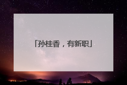 孙桂香，有新职