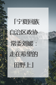 宁夏回族自治区政协常委刘媛：走在希望的田野上