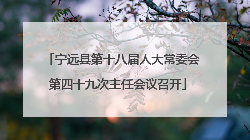 宁远县第十八届人大常委会第四十九次主任会议召开