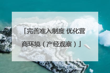 完善准入制度 优化营商环境(产经观察)