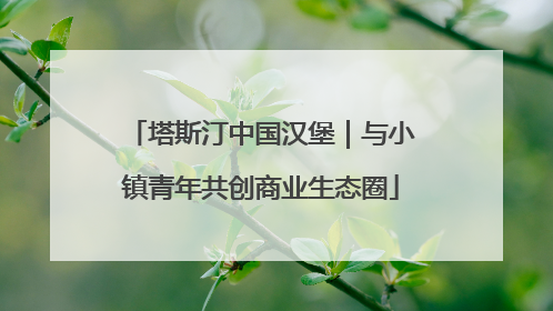塔斯汀中国汉堡｜与小镇青年共创商业生态圈