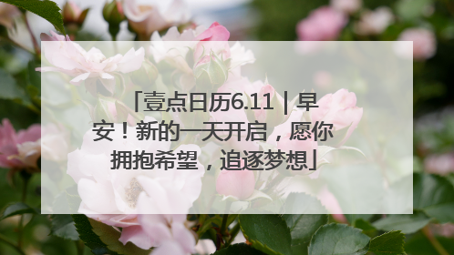 壹点日历6.11｜早安！新的一天开启，愿你拥抱希望，追逐梦想