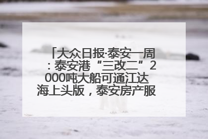 大众日报·泰安一周：泰安港“三改二”2000吨大船可通江达海上头版，泰安房产服务改革经验全省推广