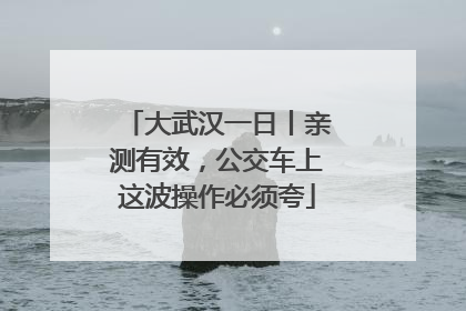 大武汉一日丨亲测有效，公交车上这波操作必须夸