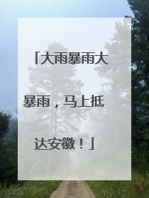 大雨暴雨大暴雨，马上抵达安徽！