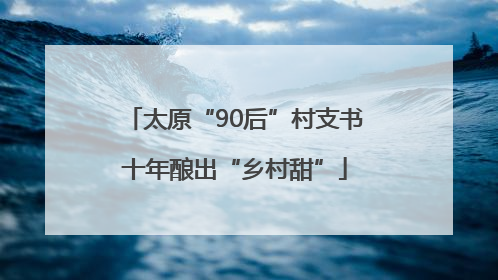 太原“90后”村支书十年酿出“乡村甜”