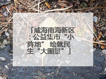 威海南海新区：公益集市“小阵地” 绘就民生“大图景”