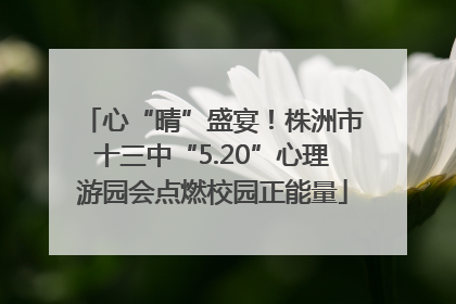 心“晴”盛宴！株洲市十三中“5.20”心理游园会点燃校园正能量