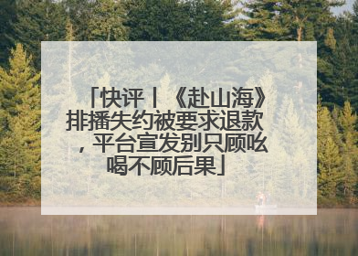 快评丨《赴山海》排播失约被要求退款，平台宣发别只顾吆喝不顾后果