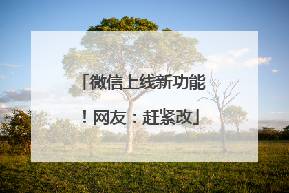 微信上线新功能！网友：赶紧改