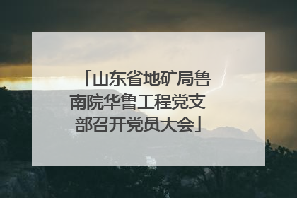 山东省地矿局鲁南院华鲁工程党支部召开党员大会