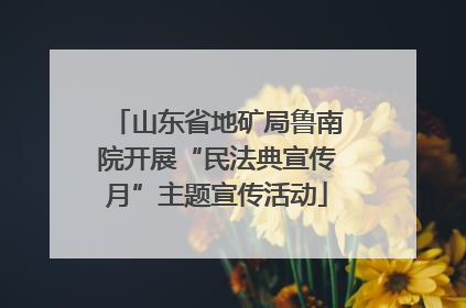 山东省地矿局鲁南院开展“民法典宣传月”主题宣传活动
