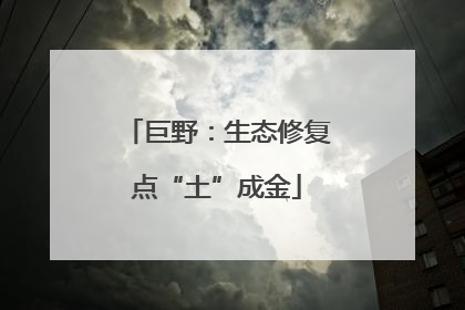 巨野：生态修复点“土”成金
