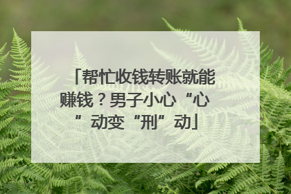 帮忙收钱转账就能赚钱？男子小心“心”动变“刑”动