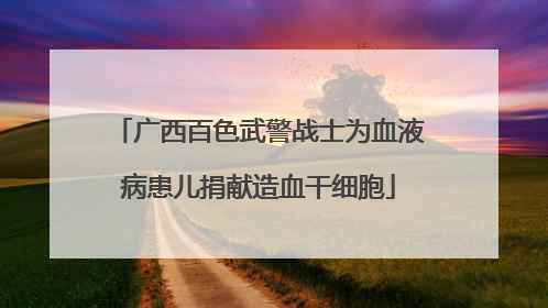 广西百色武警战士为血液病患儿捐献造血干细胞