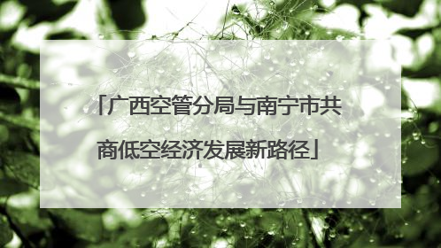 广西空管分局与南宁市共商低空经济发展新路径