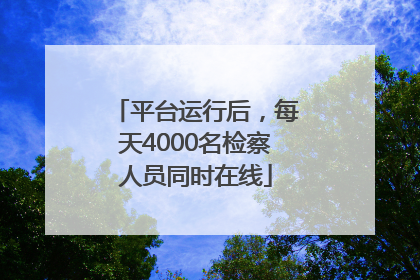 平台运行后，每天4000名检察人员同时在线