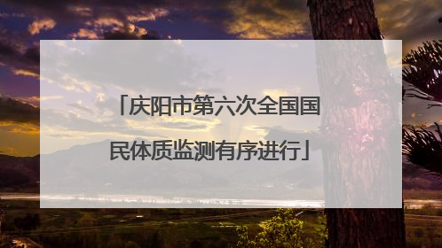 庆阳市第六次全国国民体质监测有序进行