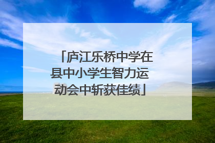 庐江乐桥中学在县中小学生智力运动会中斩获佳绩