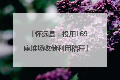 怀远县：投用169座堆场收储利用秸秆