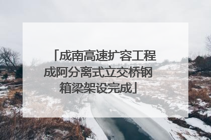 成南高速扩容工程成阿分离式立交桥钢箱梁架设完成