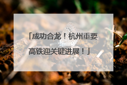 成功合龙！杭州重要高铁迎关键进展！