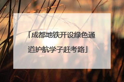 成都地铁开设绿色通道护航学子赶考路