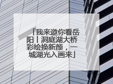 我来邀你看岳阳丨洞庭湖大桥彩绘换新颜，一城湖光入画来