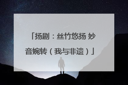 扬剧：丝竹悠扬 妙音婉转（我与非遗）