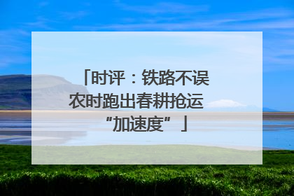 时评：铁路不误农时跑出春耕抢运“加速度”