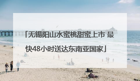 无锡阳山水蜜桃甜蜜上市 最快48小时送达东南亚国家