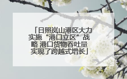 日照岚山港区大力实施“港口立区”战略 港口货物吞吐量实现了跨越式增长