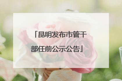昆明发布市管干部任前公示公告