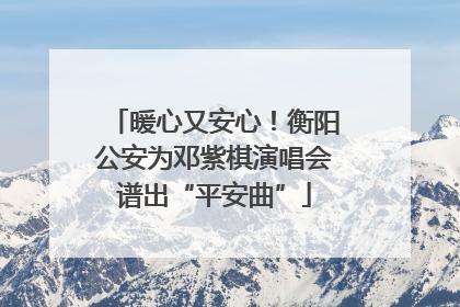 暖心又安心！衡阳公安为邓紫棋演唱会谱出“平安曲”