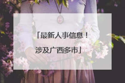 最新人事信息！涉及广西多市