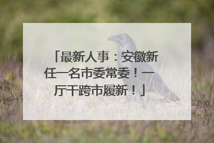 最新人事：安徽新任一名市委常委！一厅干跨市履新！