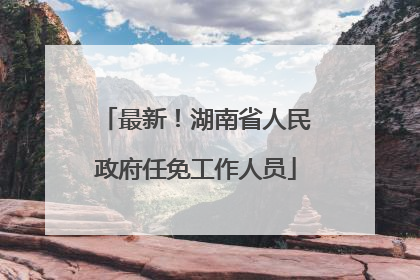 最新！湖南省人民政府任免工作人员